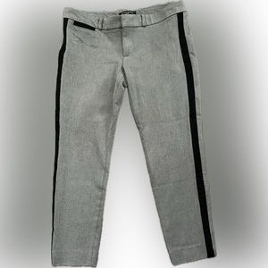 Banana Republic Gray Cropped Tuxedo Stripe Pants